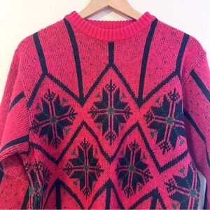 Icewool Alafoss Iceland Women’s Vintage Wool Sweater Size S Pullover Red